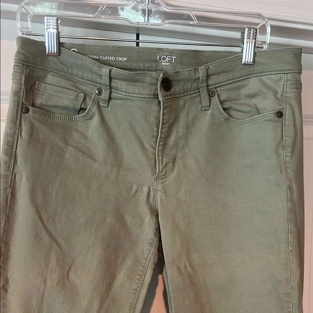 LOFT Sage Green Modern Crop Jean size 6 - Picture 2 of 8